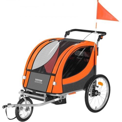 Trailer For Toddlers Kids Double Seat 88 Lbs Load 2 In 1 Canopy Carrier