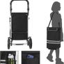 _Shopping cart, Shopping cart, foldable, with cooler bag, versatile, removable bag, wheels, sturdy, Black Image 5