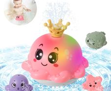 Baby Bath Toys, Octopus LED Automatic Spray Water Light Up Bath Tub Swimming Pool Toys Gifts for Toddlers 0-6 Months Kids