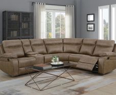 Kingsley Recliner Corner Sofa in Tan fabric