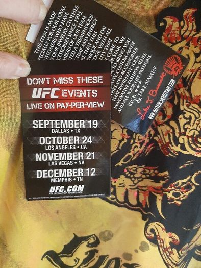 New collectable UFC Tee shirt tags attached