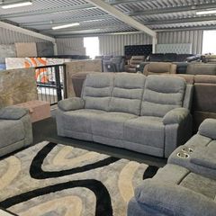 3+2 Grey Fabric Power Recliner