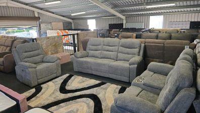 3+2 Grey Fabric Power Recliner
