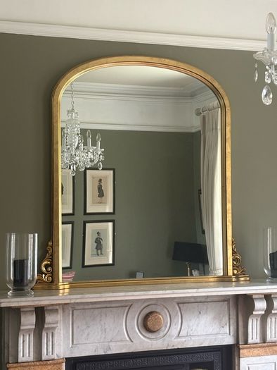 Large over mantle mirror.