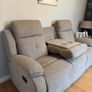 Hailey Biege & Slate Grey Fabric Recliner Sofa Set Image 7