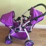 Purple Tandem Stroller for Dolls Image 4