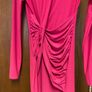 Insta Midi Pink Ruched Long Sleeve Dress UK8 Image 2