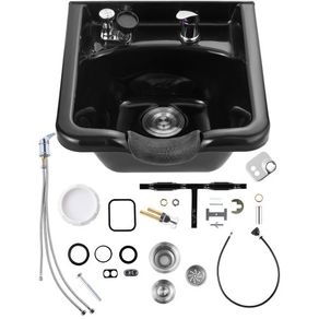Shampoo Bowl, ABS Plastic Shampoo Sink for Salons and Home, Easy to Clean and Install Salon Shampoo Bowls for Hair Stylists, Shampoo Sink