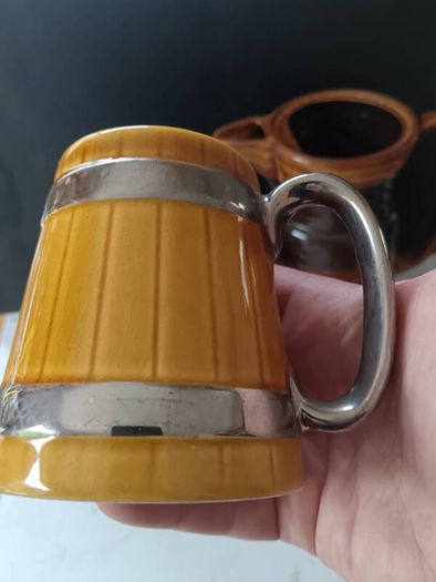 6 Pce Vintage Ceramic and Pewter Set