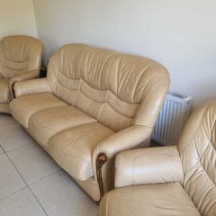 Leather 3 leather Mustard\Yellow piece Sofa