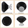 10Pcs 30mm Crystal Door Knobs, Glass Drawer Knobs Crystal Door Handles Diamond Pulls Zinc Alloy with 40 Screws of 2 Sizes 25mm, 19mm for Home Kitchen Office Chest Bin Drawer Decorating, Black Image 3