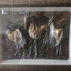 Framed 3D horse wall art