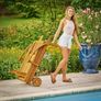 Acacia Wood   Garden Wooden Sun Lounger Chair Image 5