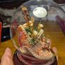 Vintage Globe with Country Meadow Flowers in a Fancy Show and Violin Decoration. Image 3