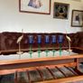 Vintage Scandinavian Blue Green Stem Champagne Wine Glasses Set of 5 Image 4