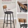 Set of 2 Bar Stools Industrial Design Easy Assembly Image 2
