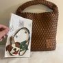 NEW woven bottega inspired bag brown Image 7