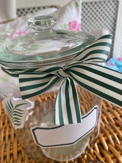 ShabbyChic Storage Jar and ribbon