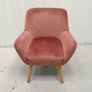 Dusky Pink Velour Chair Image 5
