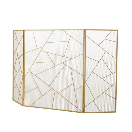 3 Panel Iron Fireplace Screen