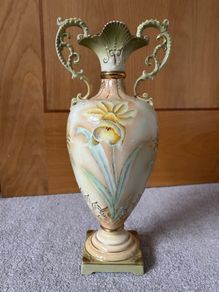 Large Antique Hand Painted Vase