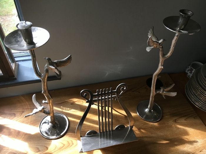 2 Candle holders plus music stand