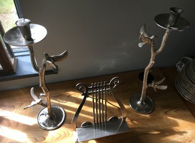 2 Candle holders plus music stand