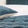 Christy haipur double velvet blue throw beige cotton reverse Image 6