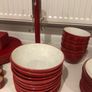 red dinnerware full kitchen set Image 4