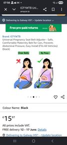 Car belt for a pregnant woman