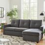 Grey Velvet Brand New Corner Sofa Bed with Storage - Free Delivery Ireland Image 4