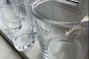 Etched Glasses &amp; Ice Bucket Set