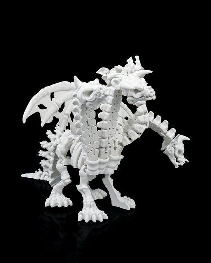 Articulated 5-Headed Hydra Dragon Skeleton - 3D Printed Pentadragon Mythical Figurine