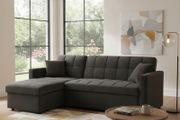 Kris Black Sofa Bed, Reversible Chaise &amp; Storage