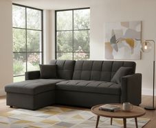 Kris Black Sofa Bed, Reversible Chaise & Storage