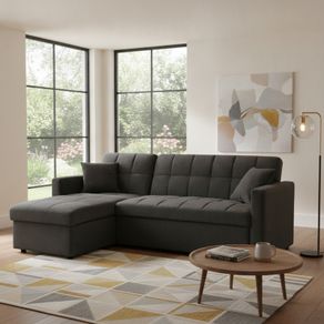 Kris Black Sofa Bed, Reversible Chaise & Storage