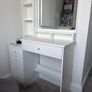 Dressing Table with LED Mirror and Adjustable Lights, 90cm White Vanity Desk Image 2