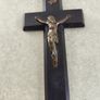 Religious French catholic wooden Cross with Thorns crucifix pendant cross of acacia Image 5