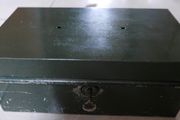 Vintage Small Tin Cash Box , English with a key
