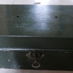 Vintage Small Tin Cash Box , English with a key