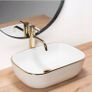 Belinda Gold Edge countertop washbasin + Lungo faucet + Rea plug Image 4