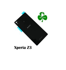 For Sony Xperia Z3 Back/Battery Cover Glass Housing Replacement New BLACK+Adhesive