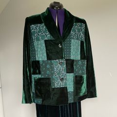Green Velvet Jacket and Palazzo Pants