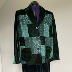 Green Velvet Jacket and Palazzo Pants