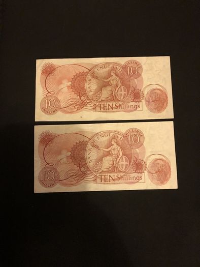 10 shillings banknote from England