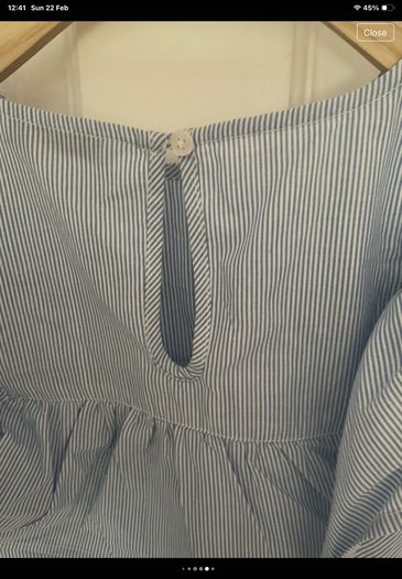 top bnwt size 12 blue frilled summer top