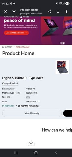 Lenovo Legion 5 15IRX10 Gaming Laptop | RTX 5070 8GB | i7-13650HX | 32GB DDR5 | 512GB SSD | Warranty