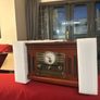 Vinyl record player, Bluetooth vintage with built-in speakers - LP vinyl record playback, FM radio, cassettes, CD, MP3 USB and SD card reader - Retro (monarch) Image 3