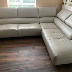 Italian leather corner couch