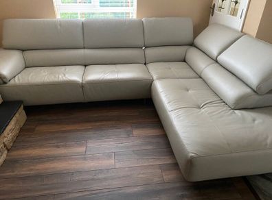 Italian leather corner couch